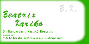 beatrix kariko business card
