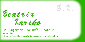 beatrix kariko business card